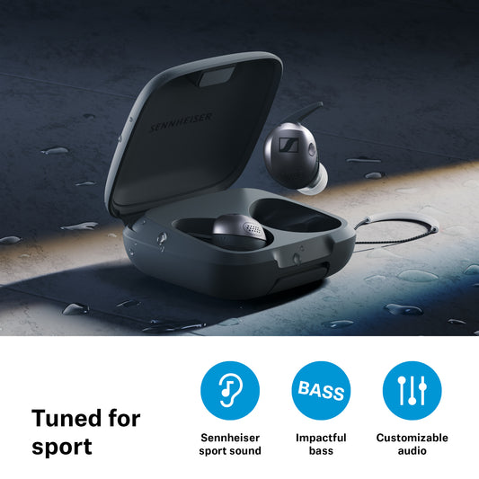 Image 2 Image 3 Image 4 Image 5 Image 6 Image 7 Image 8 Image 9 Sennheiser Momentum Sport Wireless In-ear Headphones, Metallic Graphite